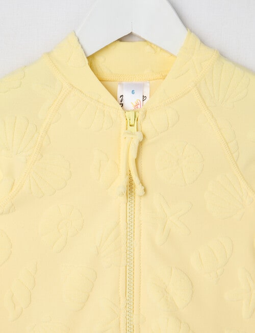 Wavetribe Shells Jacquard Long Sleeve Rashsuit, Lemon product photo View 02 L