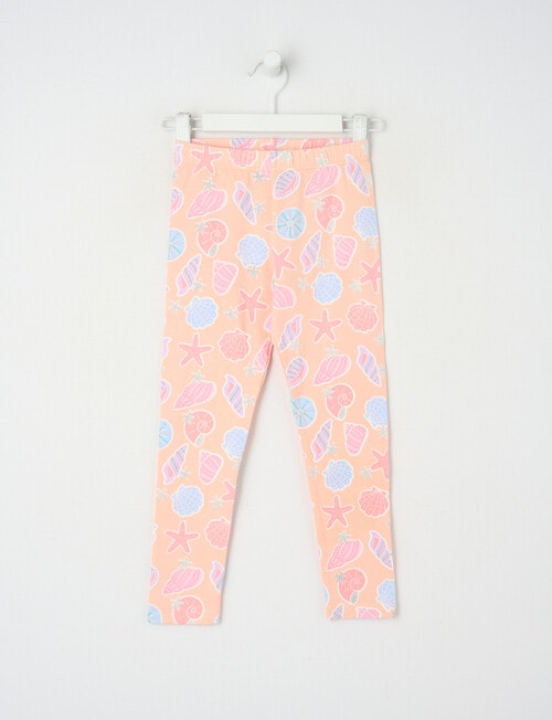 Mac & Ellie Shells Full Length Legging, Peach product photo