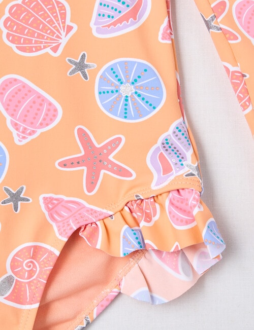 Wavetribe Shells Long Sleeve Rashsuit, Peach product photo View 02 L