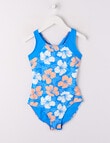 Wavetribe Hibiscus Swimsuit, 1-Piece, Blue product photo