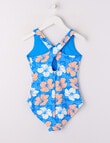 Wavetribe Hibiscus Swimsuit, 1-Piece, Blue product photo View 02 S
