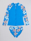 Wavetribe Hibiscus Long Sleeve Rash Set, Blue product photo