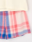 Sleep Squad Varsity Knit & Woven Short PJ Set, Red Multi, 8-16 product photo View 03 S
