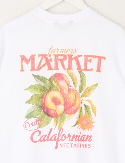 Sleep Squad Fruit Market Knit & Woven Short PJ Set, White & Orange, 8-16 product photo View 02 L
