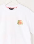 Sleep Squad Fruit Market Knit & Woven Short PJ Set, White & Orange, 8-16 product photo View 03 S