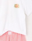 Sleep Squad Fruit Market Knit & Woven Short PJ Set, White & Orange, 8-16 product photo View 04 S