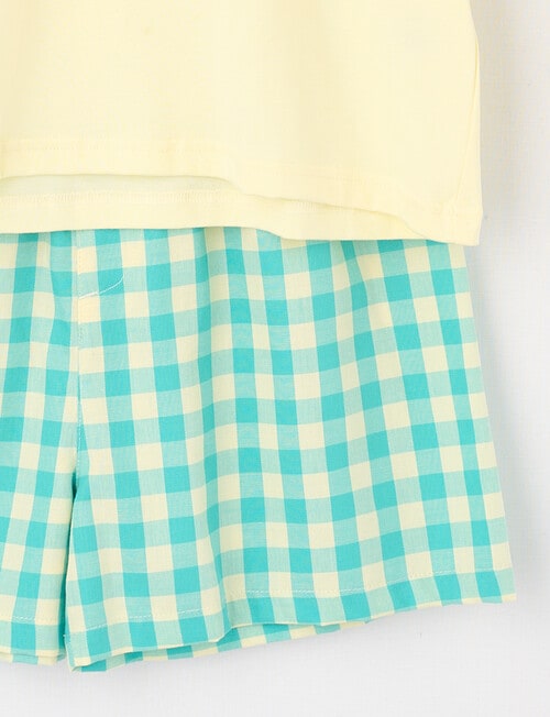 Sleep Squad Crawfish Knit Woven PJ Set, Yellow & Green, 8-16 product photo View 04 L