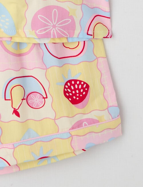 Sleep Mode Bonne Appetit, Short PJ Set, Pink, 2-8 product photo View 03 L