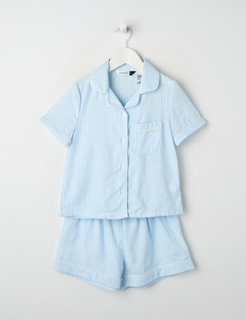 Sleep Mode Stripe PJ Set, Ice Blue, 2-8 product photo