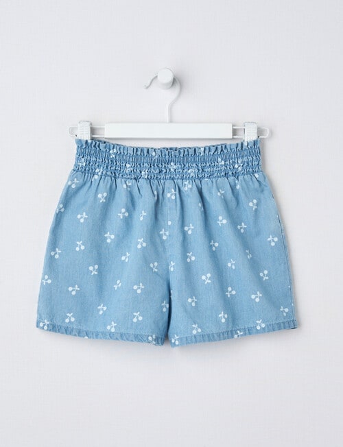 Mac & Ellie Chambray Cherry Short, Mid Blue product photo