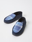 Chisel Theodore Check Moccasin Slippers, Navy & Blue product photo View 03 S
