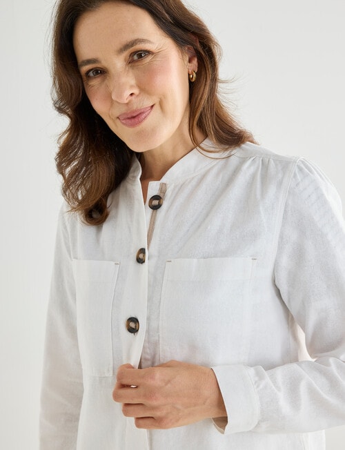 Line 7 Linen Blend Liberty Jacket, White product photo View 05 L