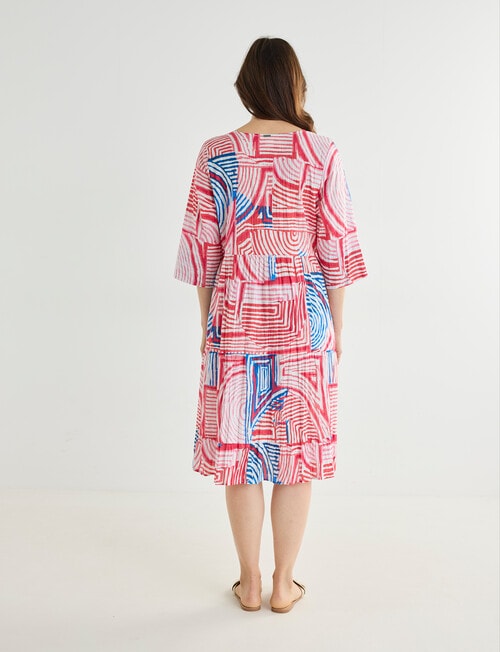Line 7 Locate Geo Print Crinkled Dress, Pink product photo View 02 L