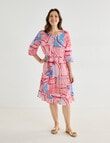 Line 7 Locate Geo Print Crinkled Dress, Pink product photo View 03 S