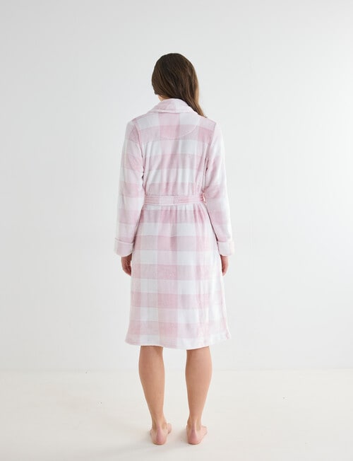 Zest Sleep Gingham Robe, Soft Pink, 8-22 product photo View 02 L
