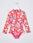 Wavetribe Fruits Long Sleeve Rashsuit, Fuchsia product photo