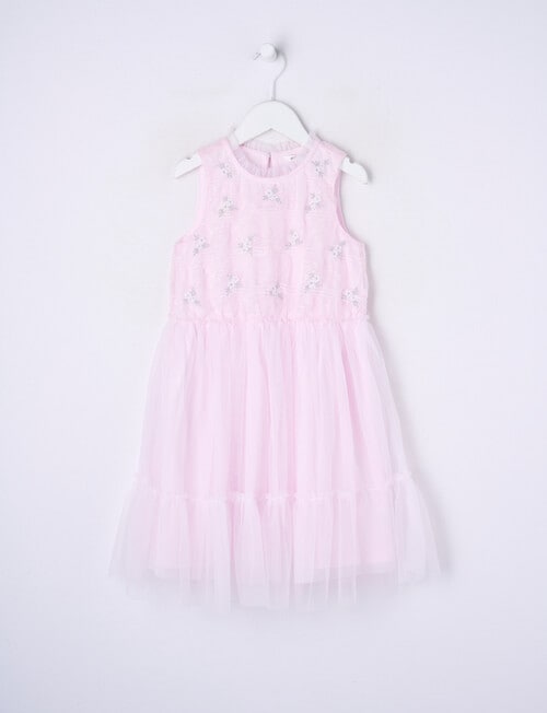 Mac & Ellie Party Collection Frill Tulle Embroidery Dress, Pink product photo