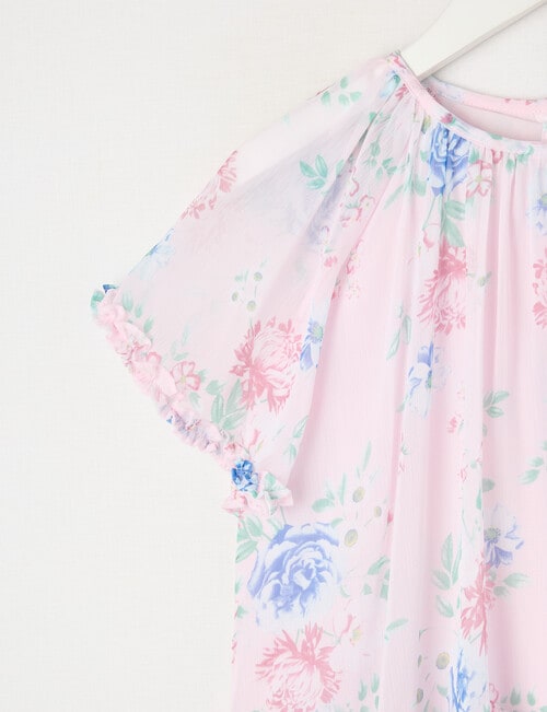 Mac & Ellie Party Collection Floral Frill Chiffon Dress, Baby Pink product photo View 03 L