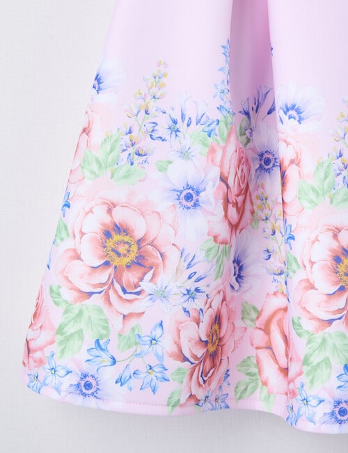 Mac & Ellie Party Collection Border Print Bow Dress, Blush product photo View 03 L