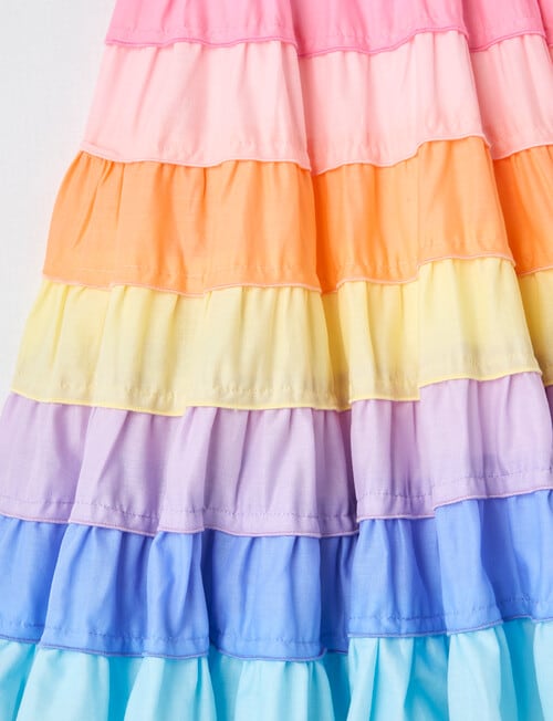 Mac & Ellie Rainbow Tiered Cotton Skirt, Pink product photo View 02 L