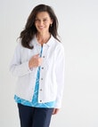 Ella J Coloured Stretch Cotton Jacket, White product photo