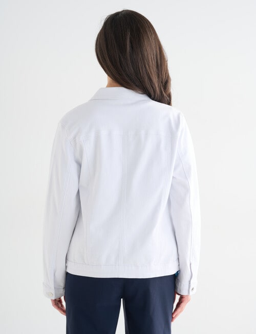 Ella J Coloured Stretch Cotton Jacket, White product photo View 02 L