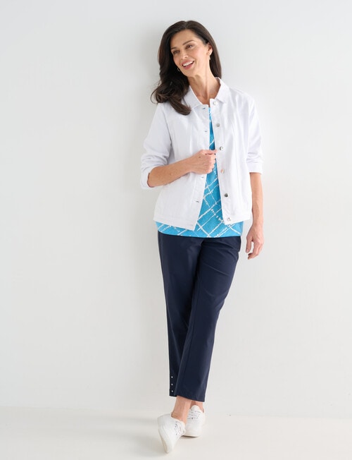 Ella J Coloured Stretch Cotton Jacket, White product photo View 03 L