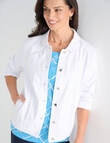 Ella J Coloured Stretch Cotton Jacket, White product photo View 05 S