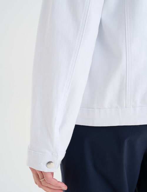 Ella J Coloured Stretch Cotton Jacket, White product photo View 06 L