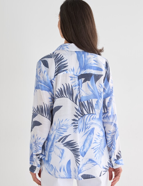 Ella J Classic Leaf Shirt, Navy product photo View 02 L