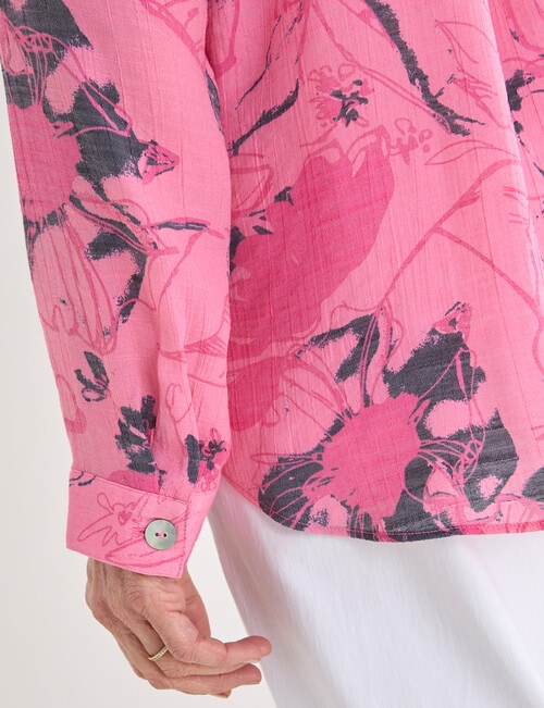 Ella J Classic Floral Shirt, Pink product photo View 05 L
