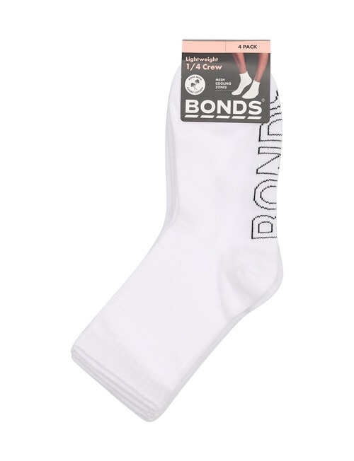 Bonds Logo Lite 1/2 Crew, 4-Pack, White product photo View 03 L