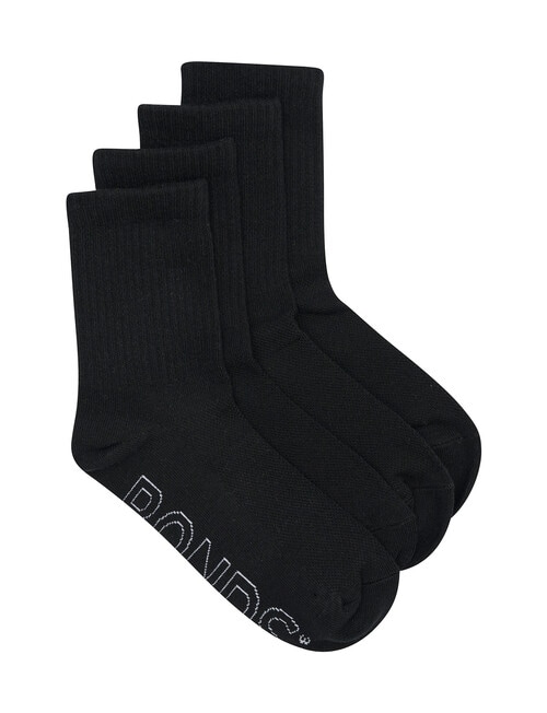 Bonds Logo Lite, 1/2 Crew, 4-Pack, Black product photo View 02 L