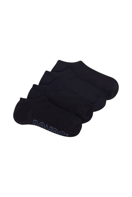 Bonds Logo Lite No-Show Socks, 4-Pack, Black & Pink, 3-11 product photo View 03 L