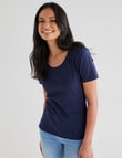 Bodycode Scoop Neck Short Sleeve Tee, Navy product photo