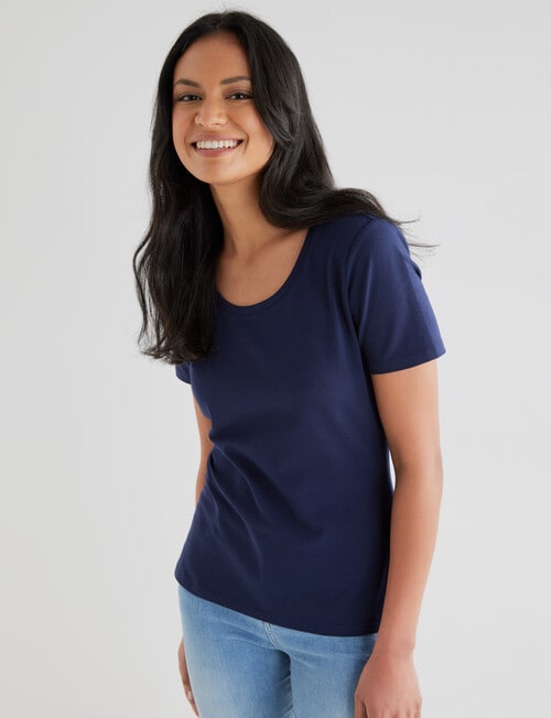 Bodycode Scoop Neck Short Sleeve Tee, Navy product photo