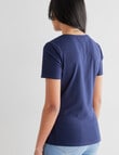 Bodycode Scoop Neck Short Sleeve Tee, Navy product photo View 02 S