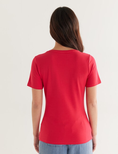 Bodycode Scoop Neck Short Sleeve Tee, Scarlet product photo View 02 L