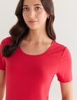 Bodycode Scoop Neck Short Sleeve Tee, Scarlet product photo View 04 S