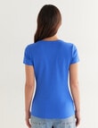 Bodycode V-Neck Cap Sleeve Tee, Dazzling Blue product photo View 02 S