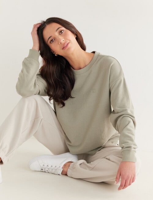 Zest Lounge Loop Back Crew Sweatshirt, Sage product photo