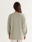 Zest Lounge Loop Back Crew Sweatshirt, Sage product photo View 02 S