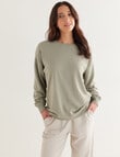 Zest Lounge Loop Back Crew Sweatshirt, Sage product photo View 03 S