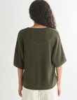 Zest Mesh Knitwear Jumper, Olive product photo View 02 S