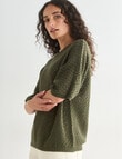 Zest Mesh Knitwear Jumper, Olive product photo View 05 S