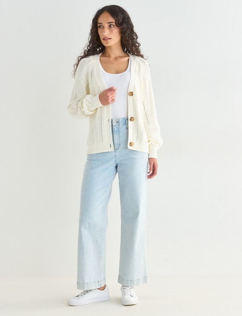 Zest Knit Lace Cardigan, Ecru product photo View 03 L