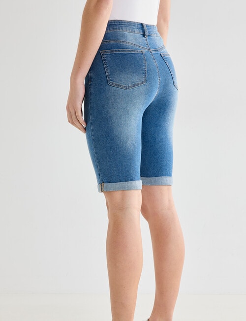 Denim Republic Knee Length Denim Short, Blue Wash product photo View 02 L