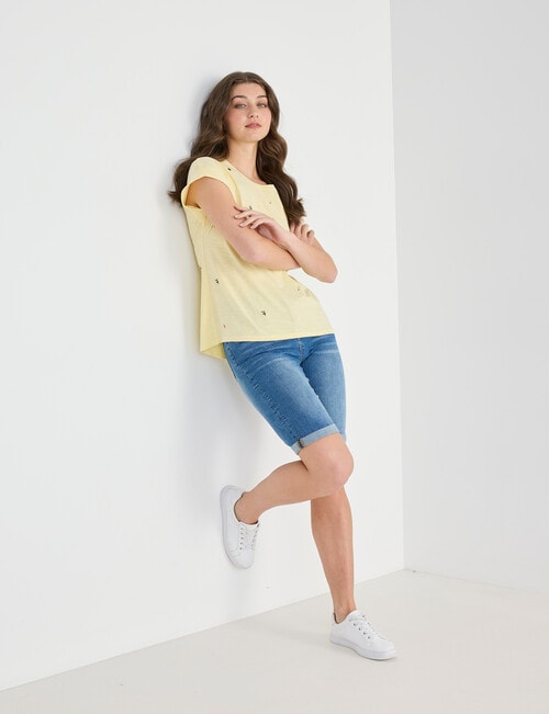 Denim Republic Knee Length Denim Short, Blue Wash product photo View 03 L