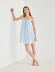 Mineral Sleep Piped Nightie, Sky Blue product photo