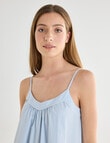 Mineral Sleep Piped Nightie, Sky Blue product photo View 04 S